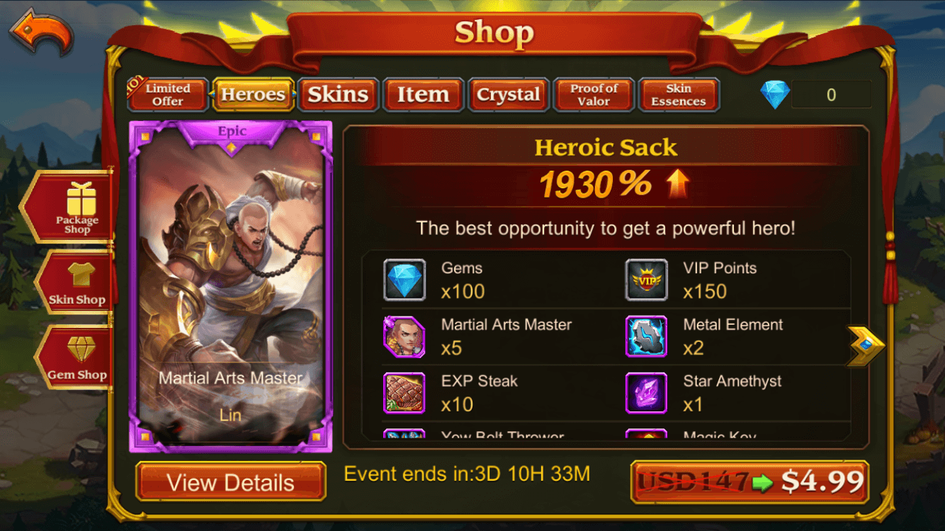 heroes charge game monetization features purchasable characters