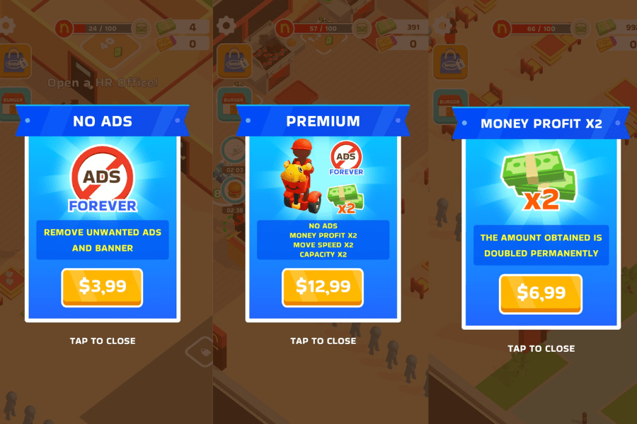 burger please in app purchase offers