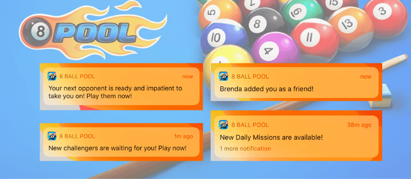 8 ball pool choices examples of mobile game push notifications