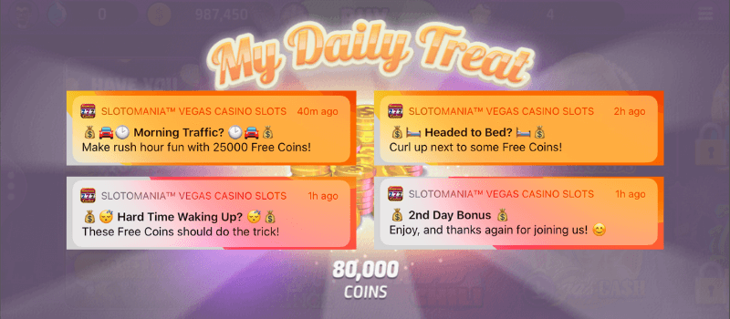slotomania push notifications user retention