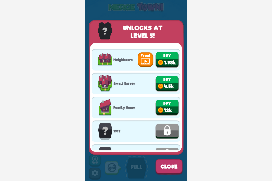 merge town rewarded video ad placement 3