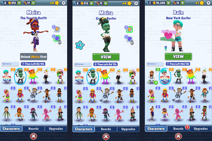 subway surfers characters collect