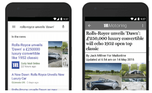 Example of App Indexing for DailyMail.