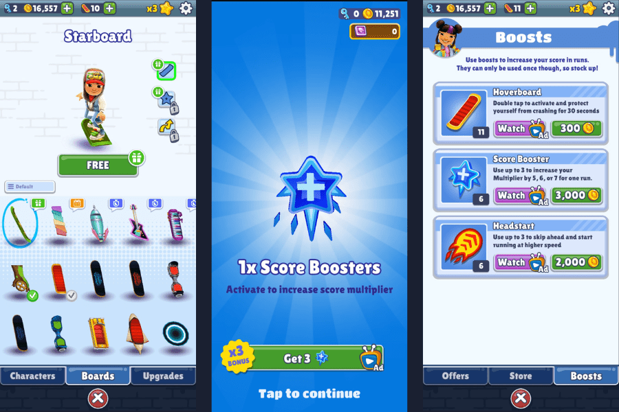 subway surfers boosters