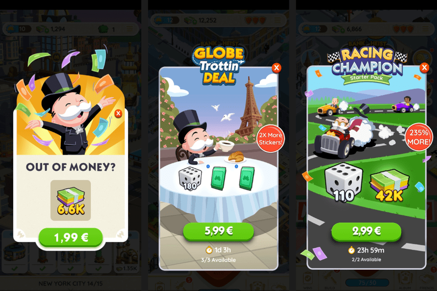 monopoly go in app purchase offers