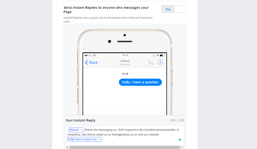 Facebook instant replies - Instant Replies on Messenger Udonis