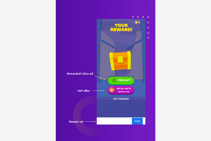 sand balls in app ads example