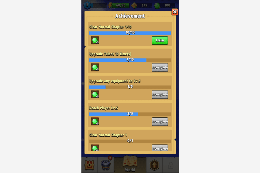 archero reinforcing players achievements