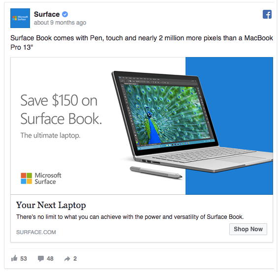surface fb ads example