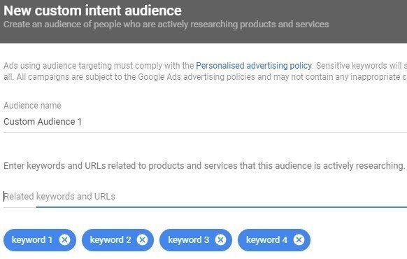 custom intent audience