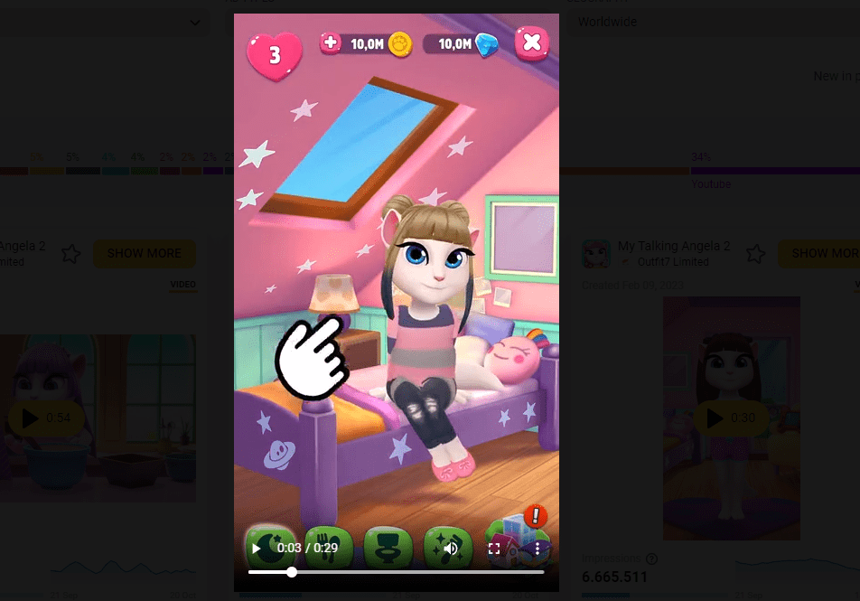 my talking angela ads