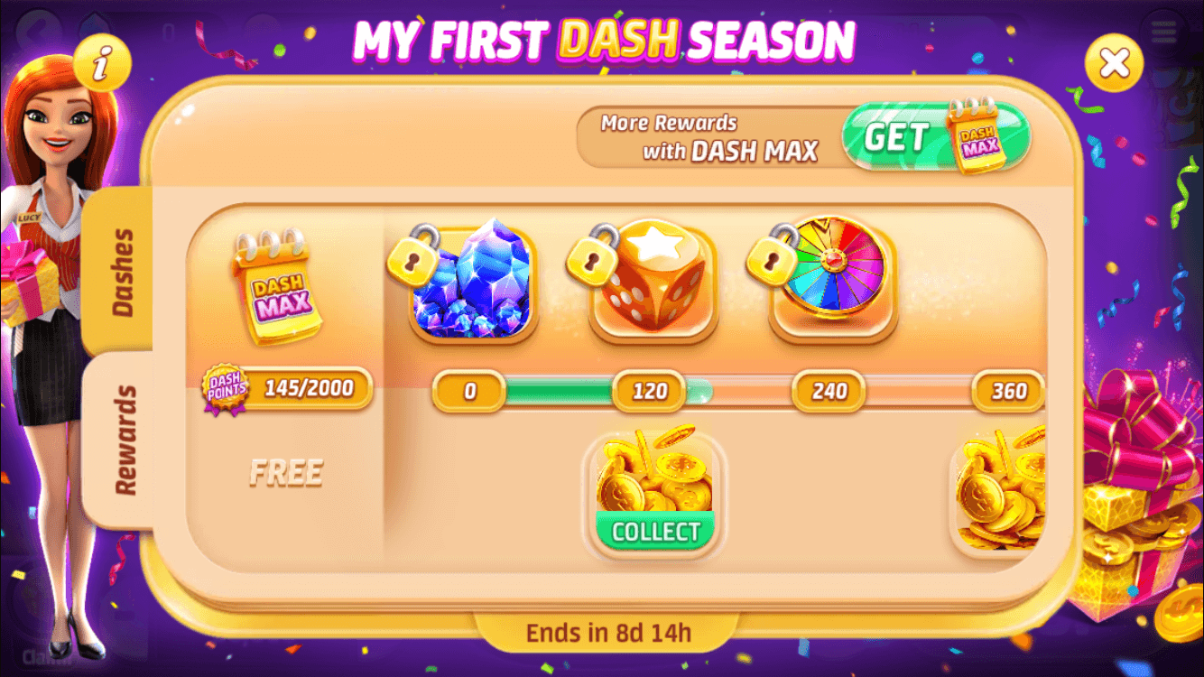 dash season slotomania monetization battle pass