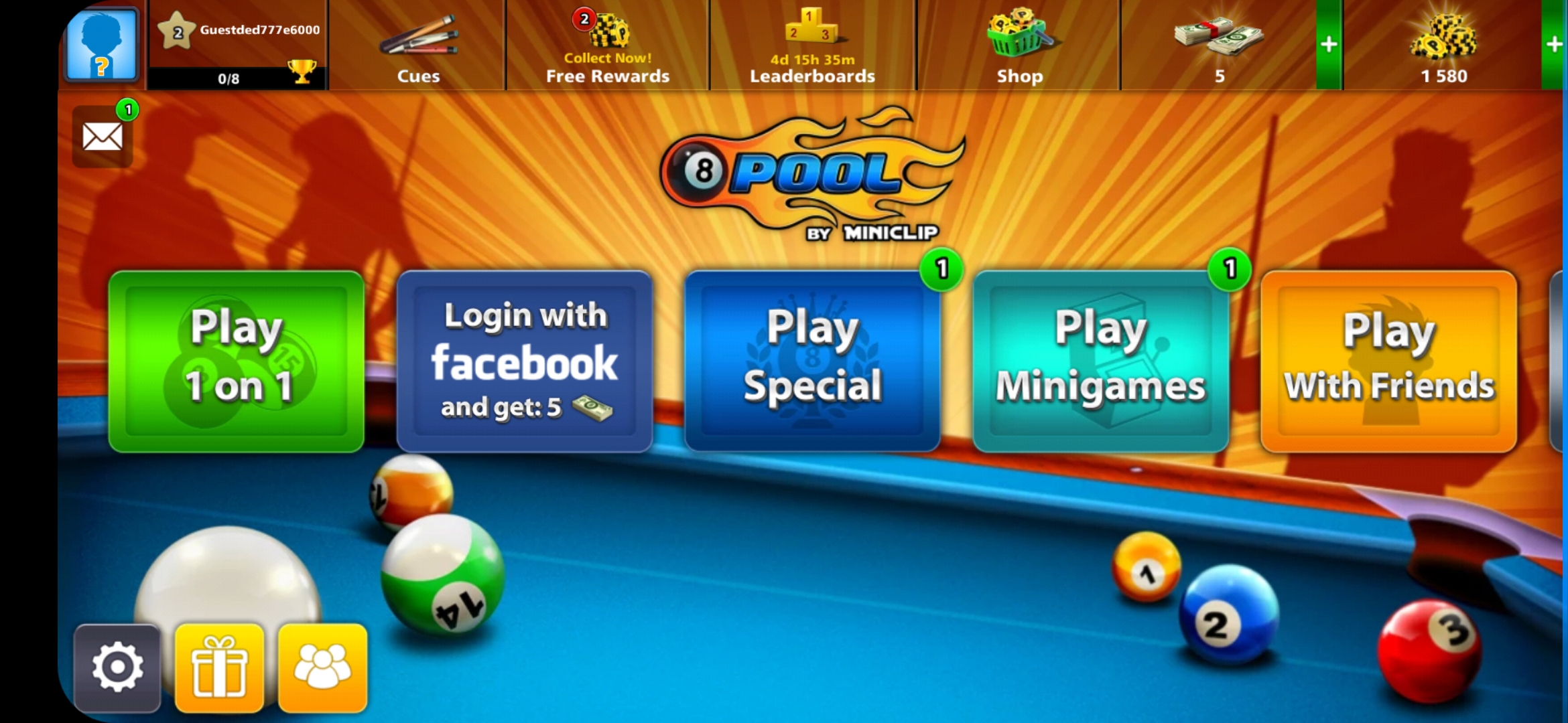 8 ball pool start menu