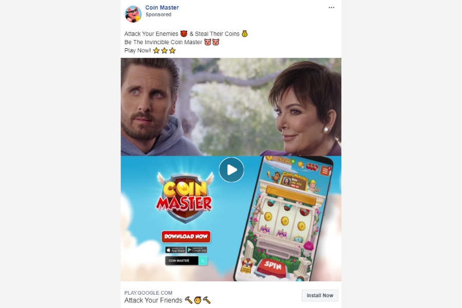 coin master facebook ad