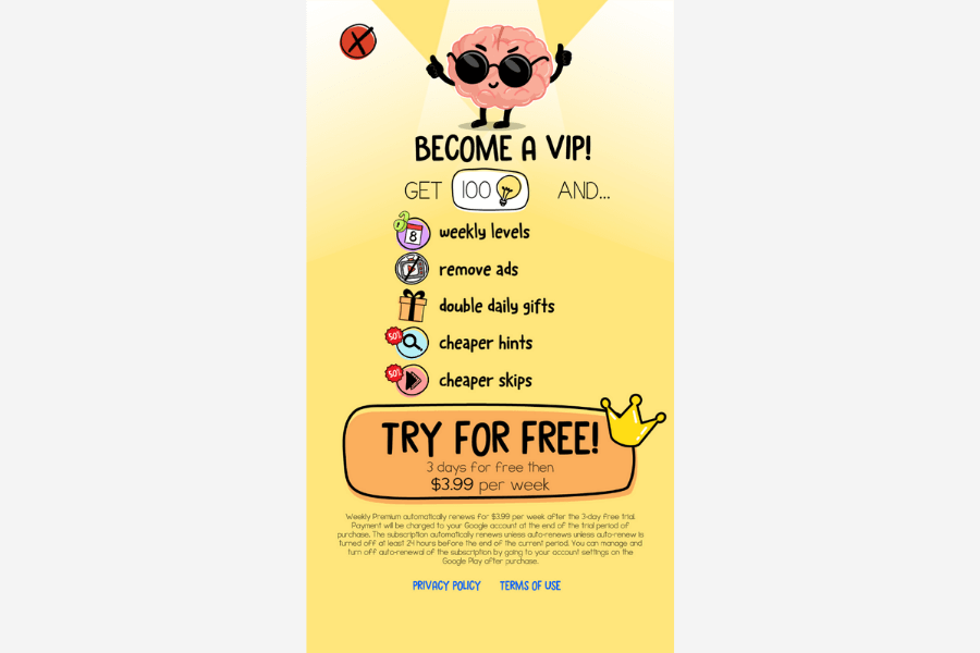 vip subscription mobile game monetization