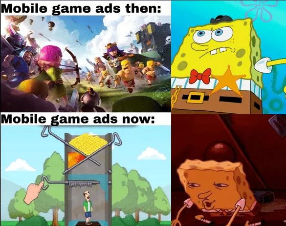 best mobile game ads memes