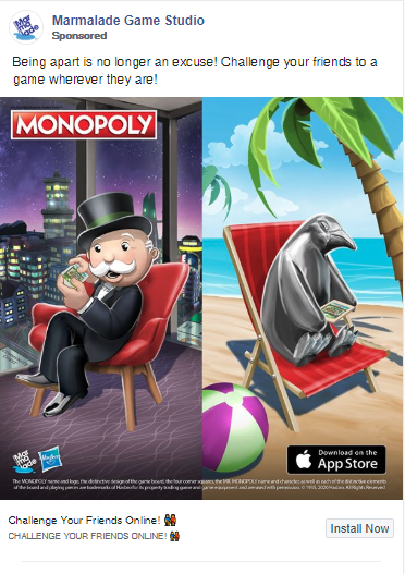 monopoly advertise board games marketing example ad