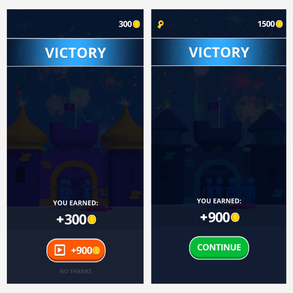 join clash 3d rewarded video ads multiplier