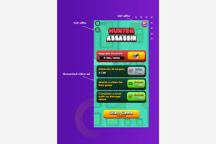 hunter assasin in app ads