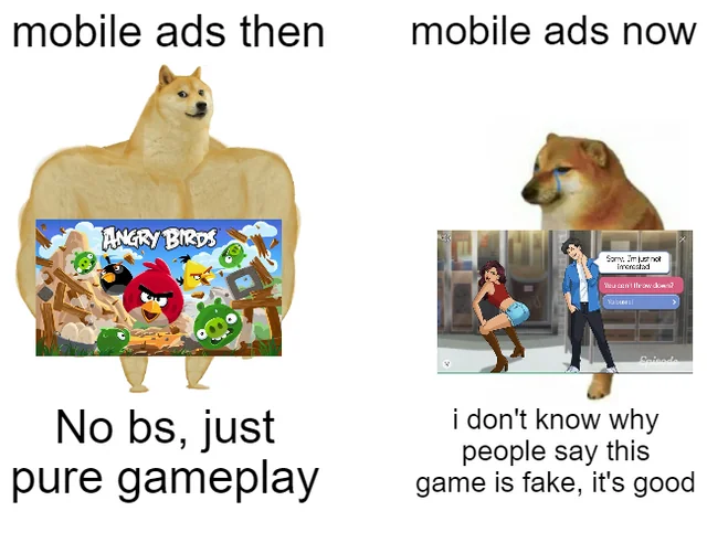 best mobile game ads memes