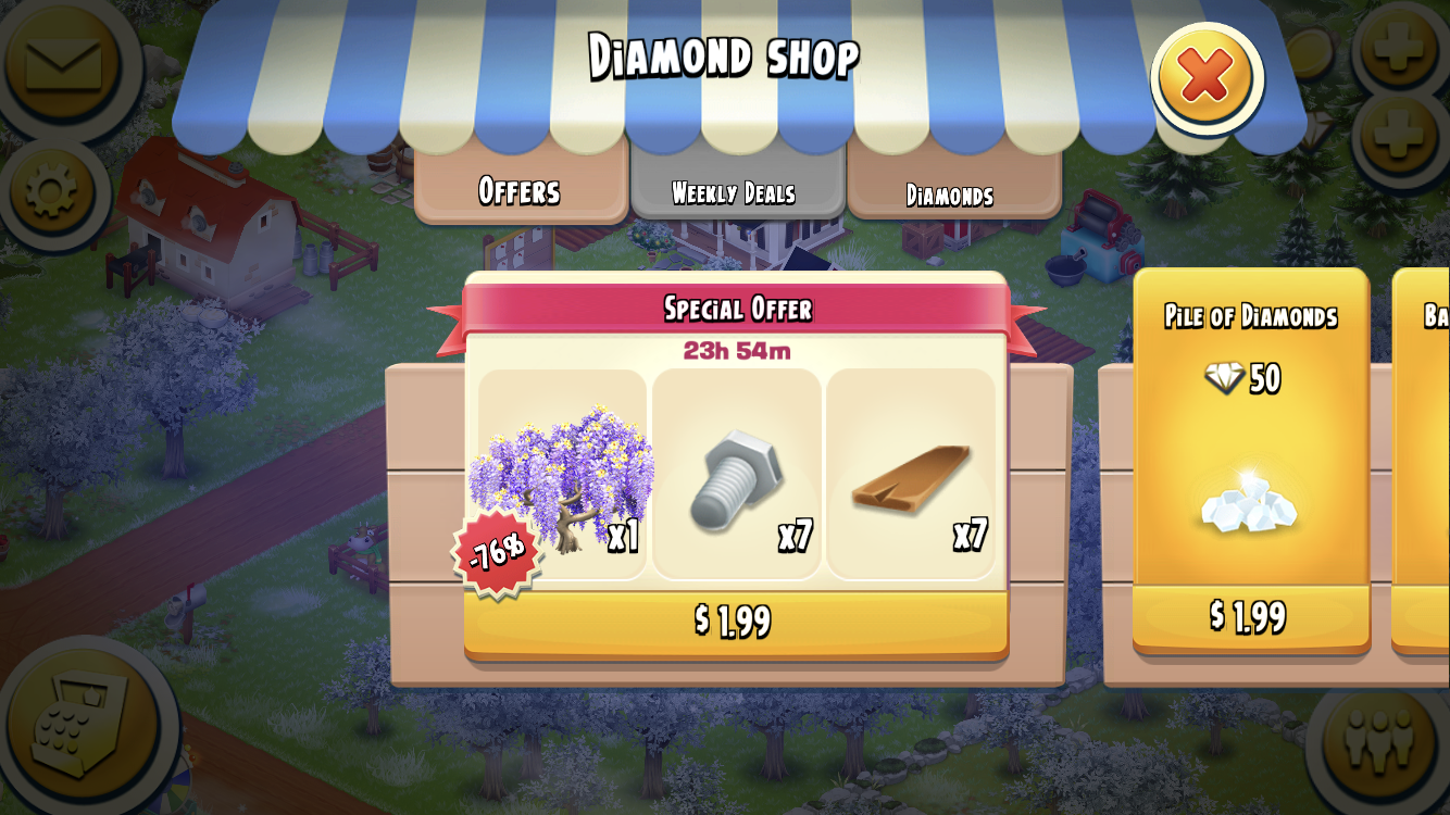 special IAP offer hay day monetization